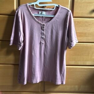 Lucky Brand Short Sleeve Henley Knit Top